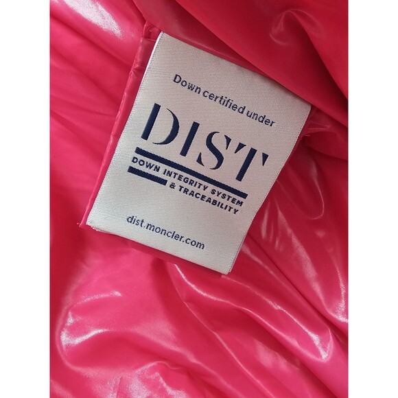 Moncler Fuchsia Caille Velvet Puffer Jacket Coat Womens 4 Pink - Picture 9 of 11